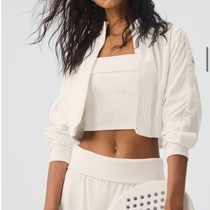 Alo Cropped Doubles Only Full Zip Jacket